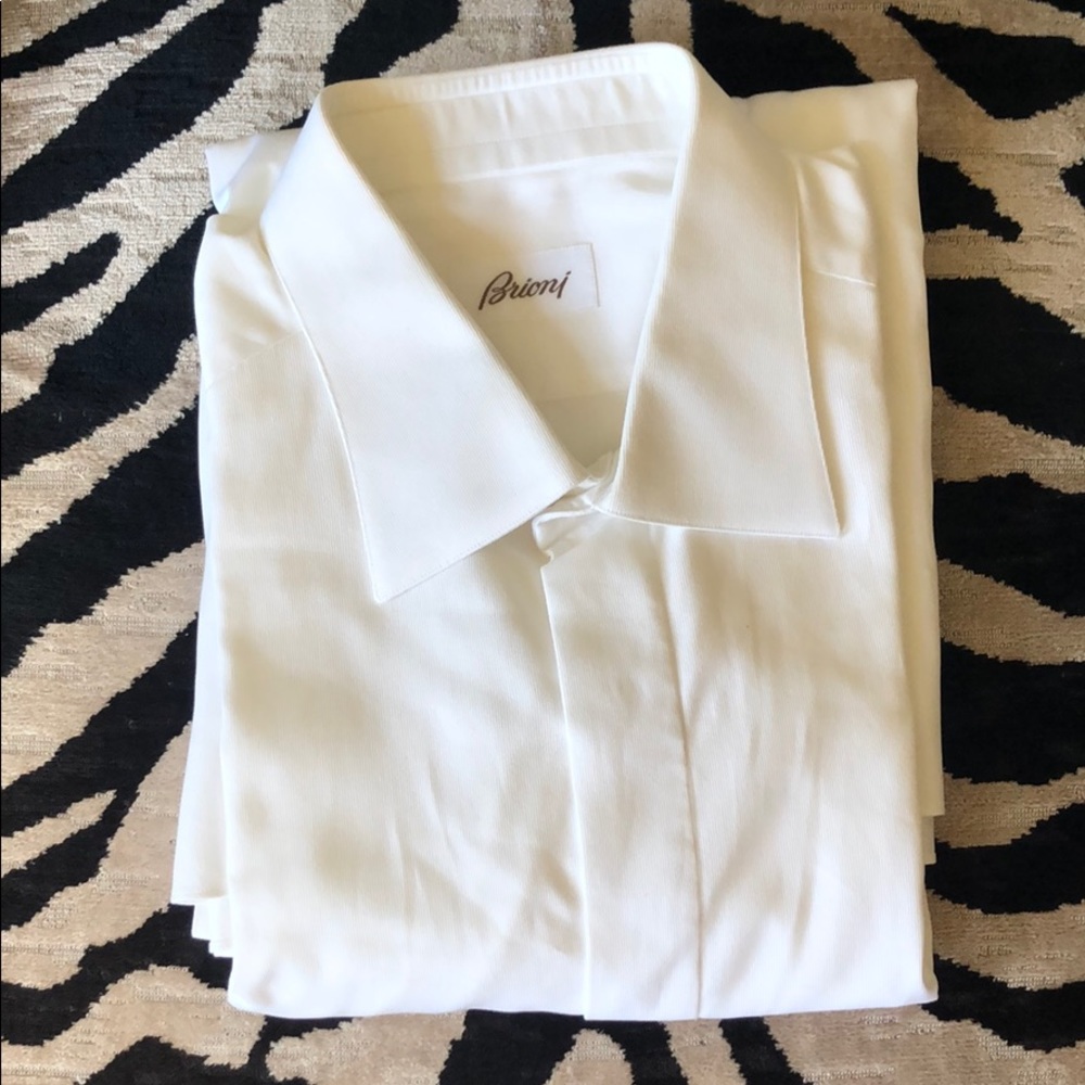 White Brioni shirt with French cuff